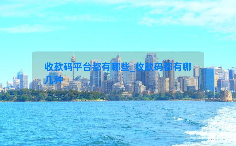 收款码平台都有哪些_收款码都有哪几种