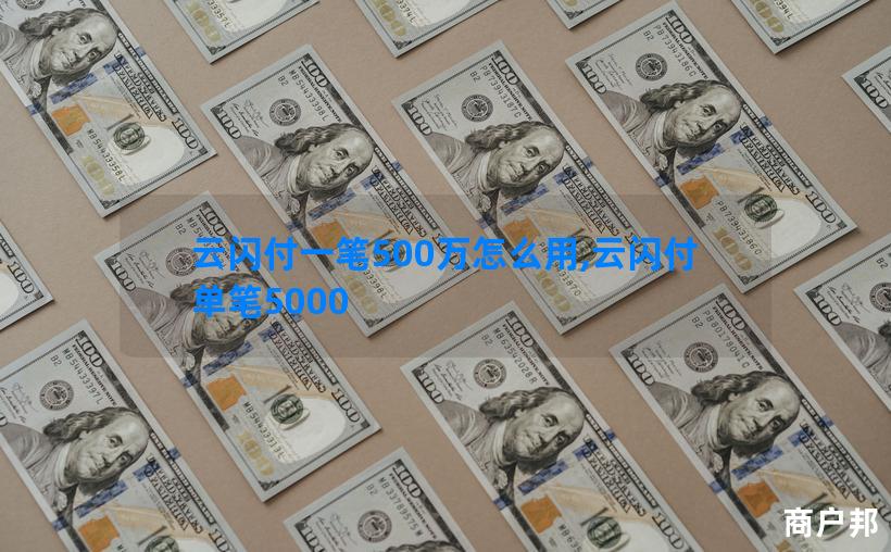 云闪付一笔500万怎么用,云闪付单笔5000