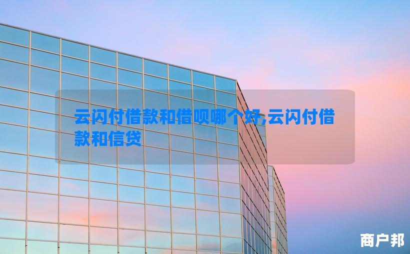云闪付借款和借呗哪个好,云闪付借款和信贷