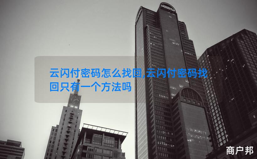 云闪付密码怎么找回,云闪付密码找回只有一个方法吗