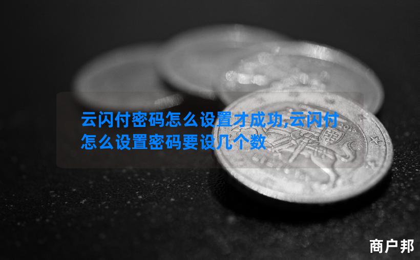 云闪付密码怎么设置才成功,云闪付怎么设置密码要设几个数