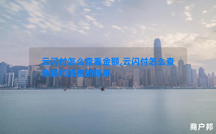 云闪付怎么查看金额,云闪付怎么查余额和消费的账单