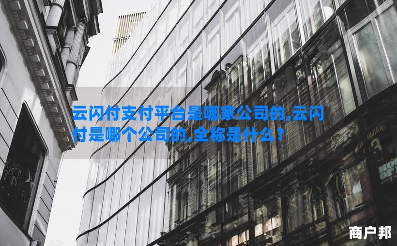 云闪付支付平台是哪家公司的,云闪付是哪个公司的,全称是什么？