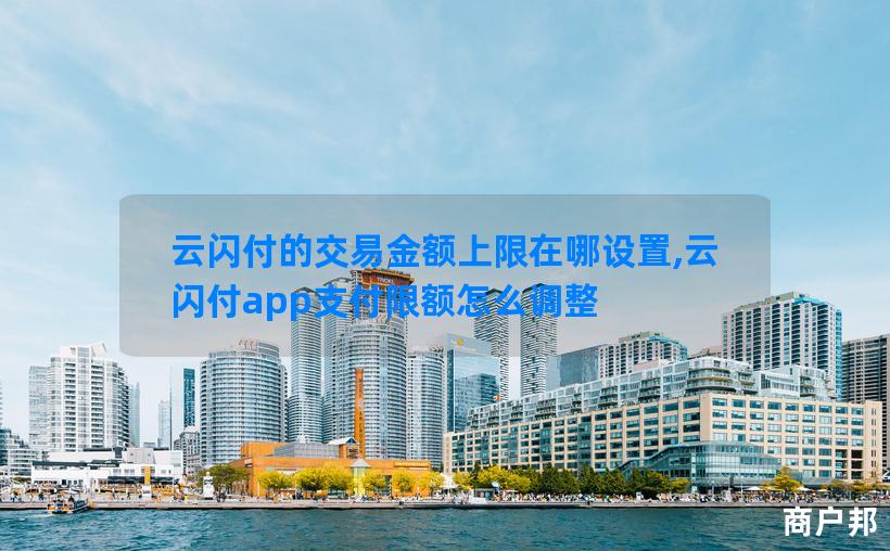 云闪付的交易金额上限在哪设置,云闪付app支付限额怎么调整
