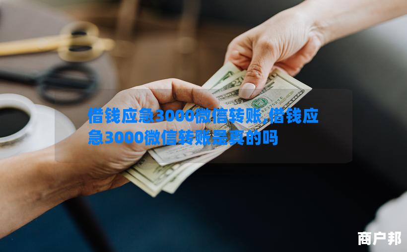 借钱应急3000微信转账,借钱应急3000微信转账是真的吗