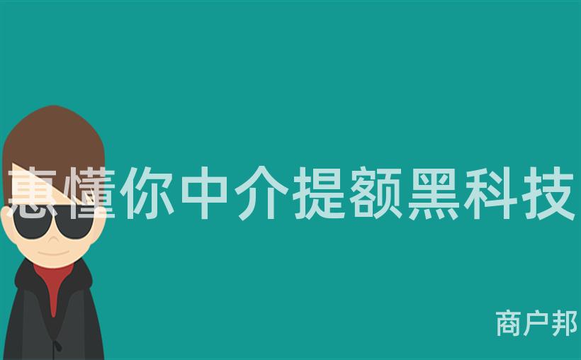 惠懂你中介提额黑科技